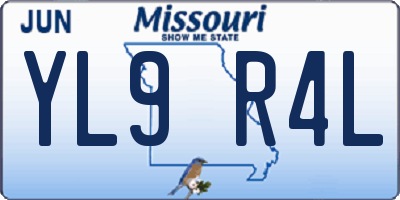 MO license plate YL9R4L