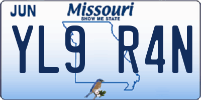 MO license plate YL9R4N