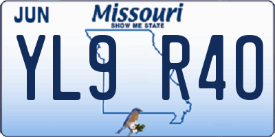 MO license plate YL9R4O