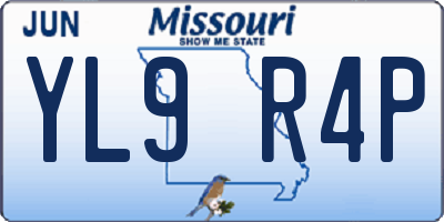 MO license plate YL9R4P
