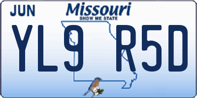 MO license plate YL9R5D