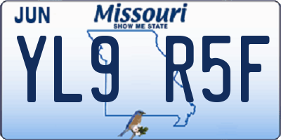 MO license plate YL9R5F