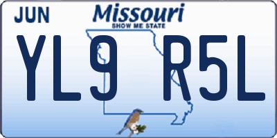 MO license plate YL9R5L