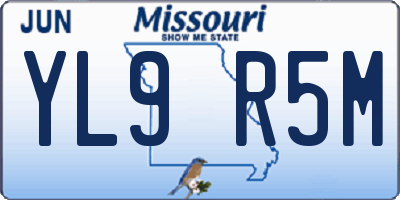 MO license plate YL9R5M