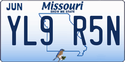 MO license plate YL9R5N