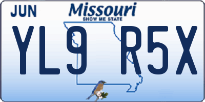 MO license plate YL9R5X