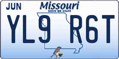 MO license plate YL9R6T
