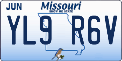MO license plate YL9R6V