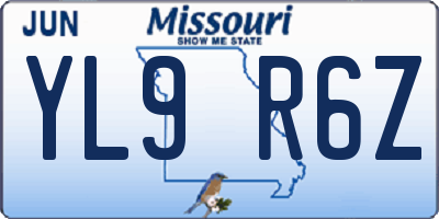 MO license plate YL9R6Z