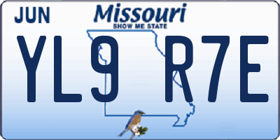 MO license plate YL9R7E