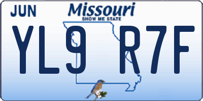 MO license plate YL9R7F