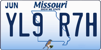 MO license plate YL9R7H