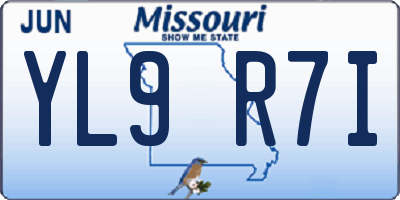 MO license plate YL9R7I