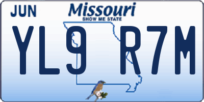 MO license plate YL9R7M