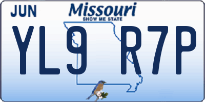 MO license plate YL9R7P