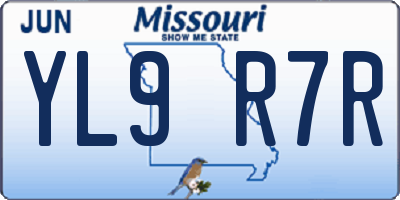 MO license plate YL9R7R