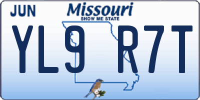 MO license plate YL9R7T