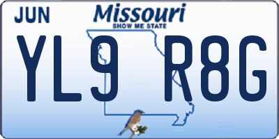 MO license plate YL9R8G