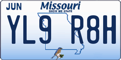 MO license plate YL9R8H
