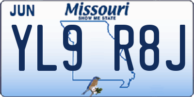 MO license plate YL9R8J