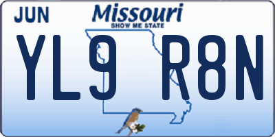 MO license plate YL9R8N