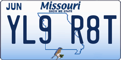 MO license plate YL9R8T