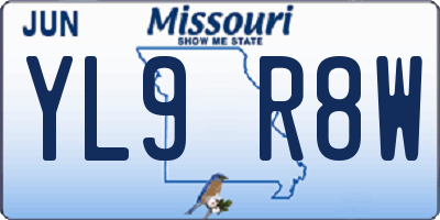 MO license plate YL9R8W