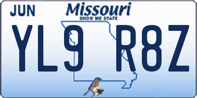 MO license plate YL9R8Z