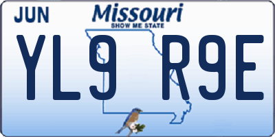 MO license plate YL9R9E