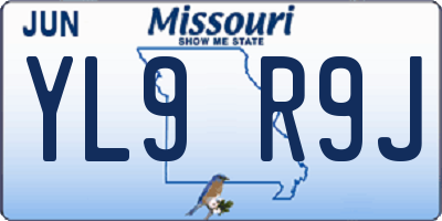 MO license plate YL9R9J