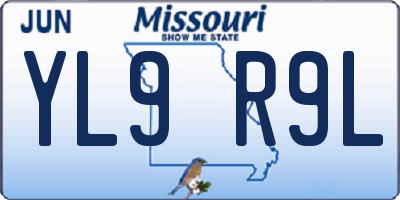 MO license plate YL9R9L
