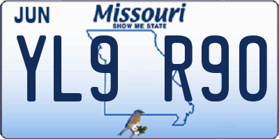 MO license plate YL9R9O