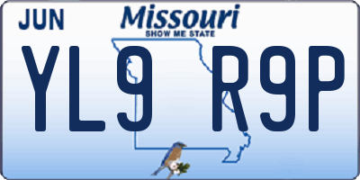MO license plate YL9R9P