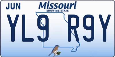 MO license plate YL9R9Y