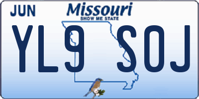 MO license plate YL9S0J