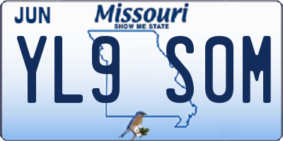 MO license plate YL9S0M