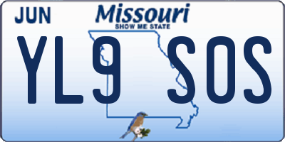 MO license plate YL9S0S