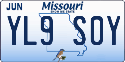 MO license plate YL9S0Y