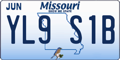 MO license plate YL9S1B