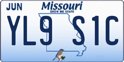 MO license plate YL9S1C