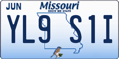 MO license plate YL9S1I