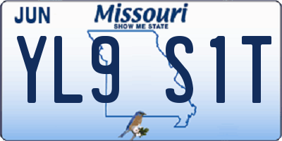 MO license plate YL9S1T