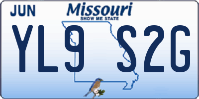 MO license plate YL9S2G