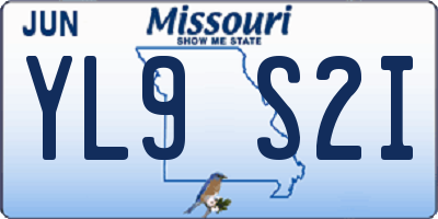 MO license plate YL9S2I
