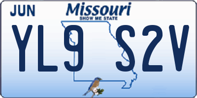 MO license plate YL9S2V