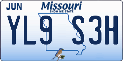 MO license plate YL9S3H