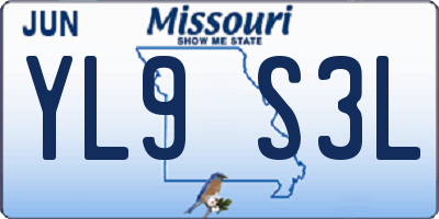MO license plate YL9S3L