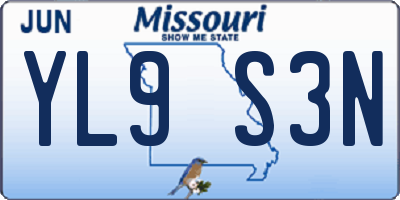 MO license plate YL9S3N