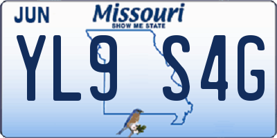 MO license plate YL9S4G