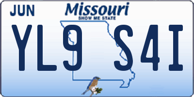 MO license plate YL9S4I